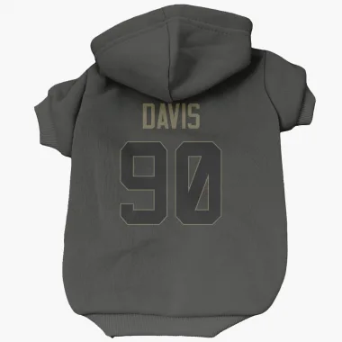 Black Los Angeles Rams Tyler Davis   Service Dog & Cat Pet Hoodie