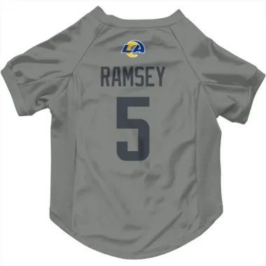 Gray Los Angeles Rams Jalen Ramsey   Jalen ey  Dog & Cat Pet Jersey